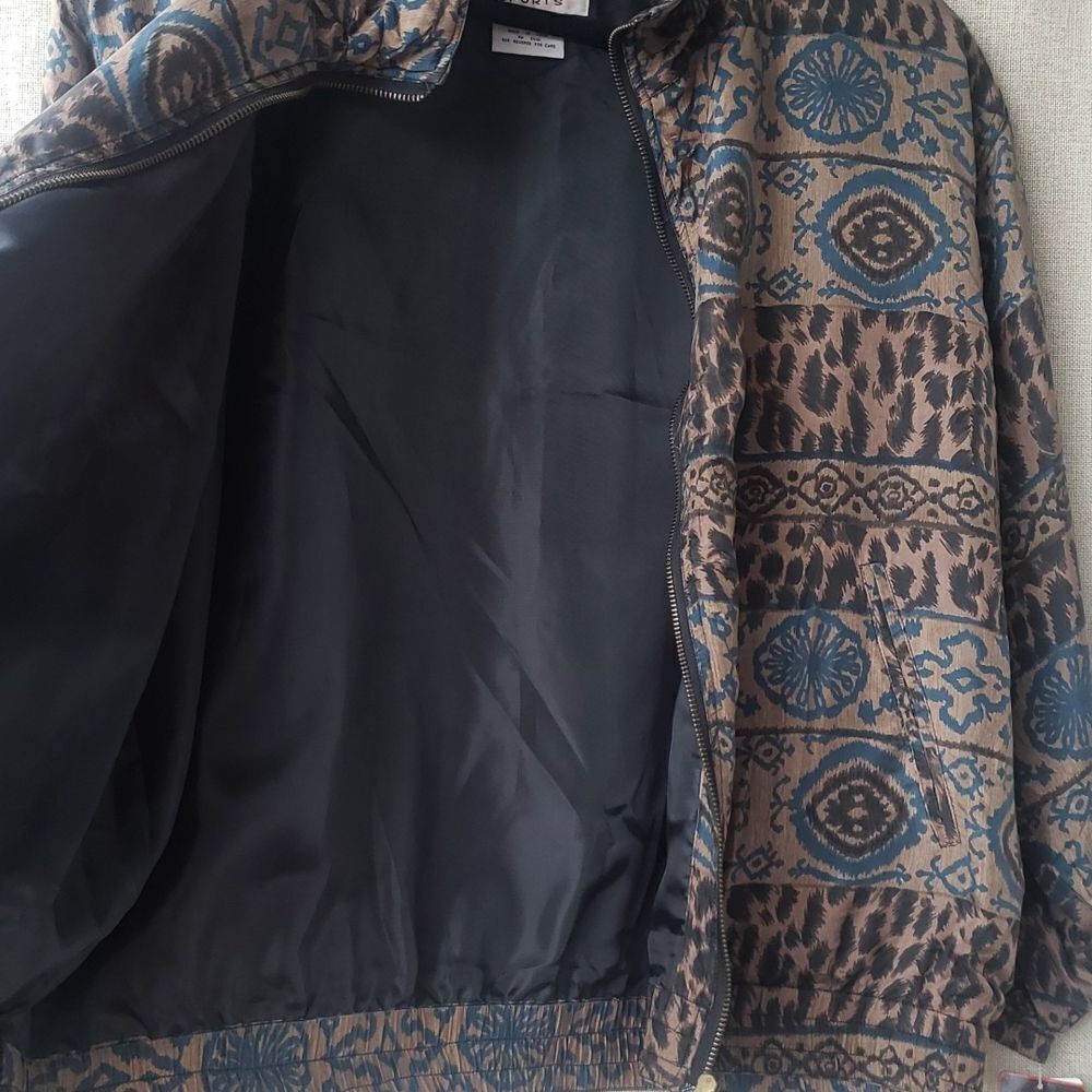 💛 Vintage 80th Silk bomber jacket. Size L - Picture 8 of 8